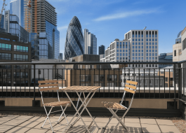serviced apartment with terrace and view